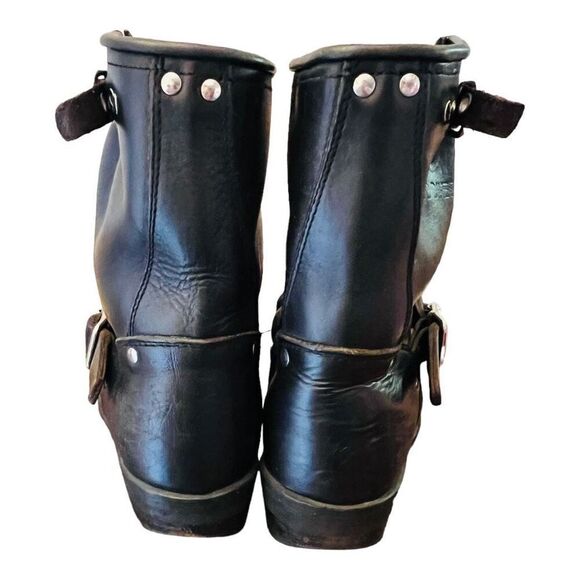 GOLDEN GOOSE Short Biker Boot w/ Braid black leather sz 38 buckle GGDB authentic - Picture 8 of 16